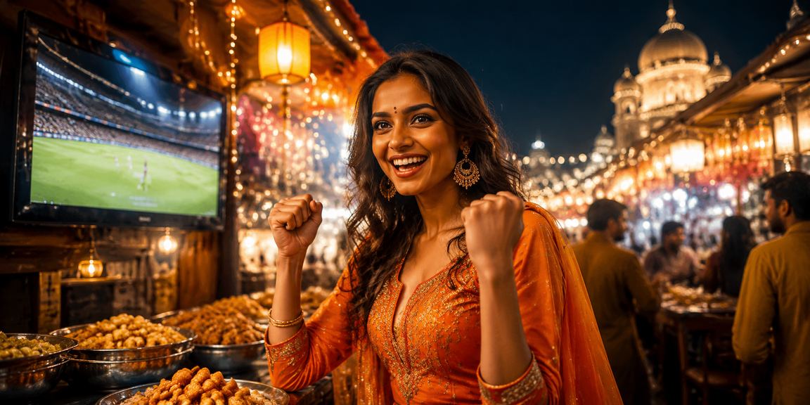 Lively casino entertainment scene in India at night market